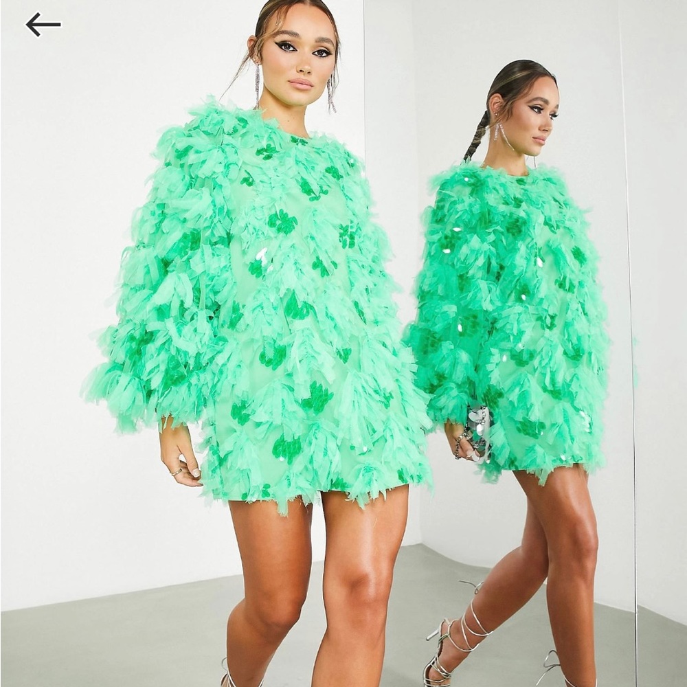 ASOS textured feather dress